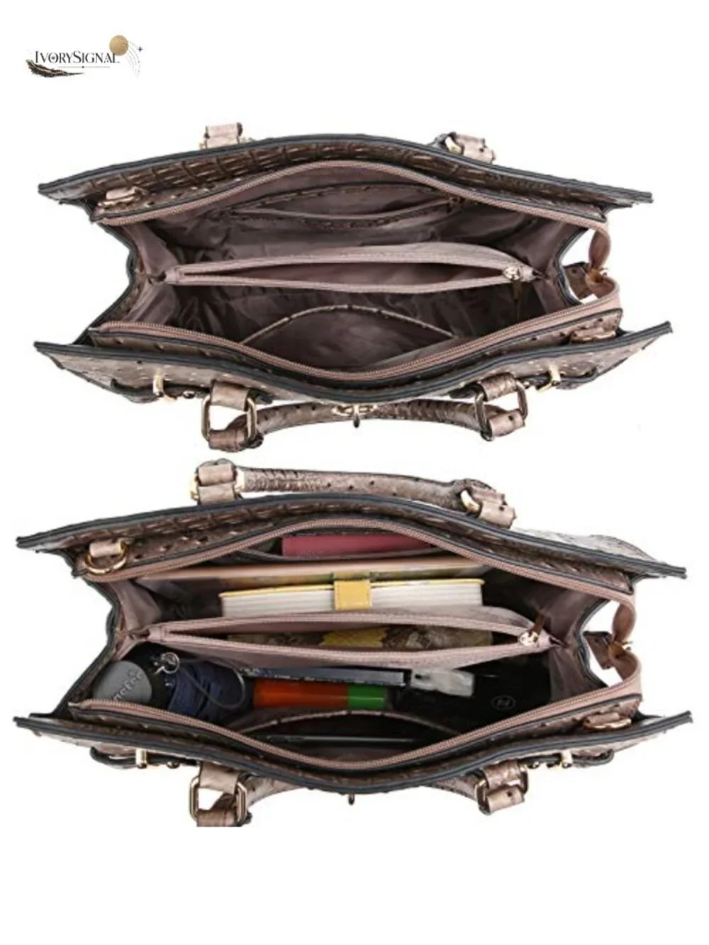 Vegan Leather Satchel Tote Handbag with Matching Wallet